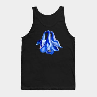 Blue Columbine - Watercolor Flower Painting Tank Top